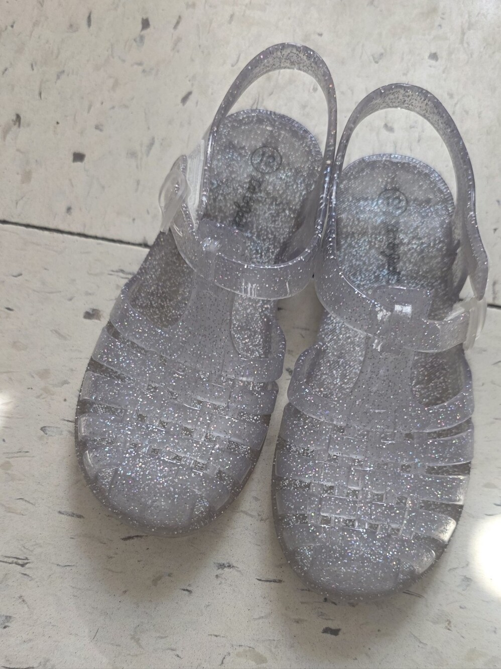 Toddler Sunny Jelly Sandals - Clear Glitter - 12T